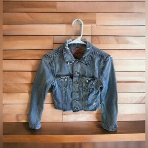 Jean jacket Hadid denim jacket with white stars. logo HADID on the back